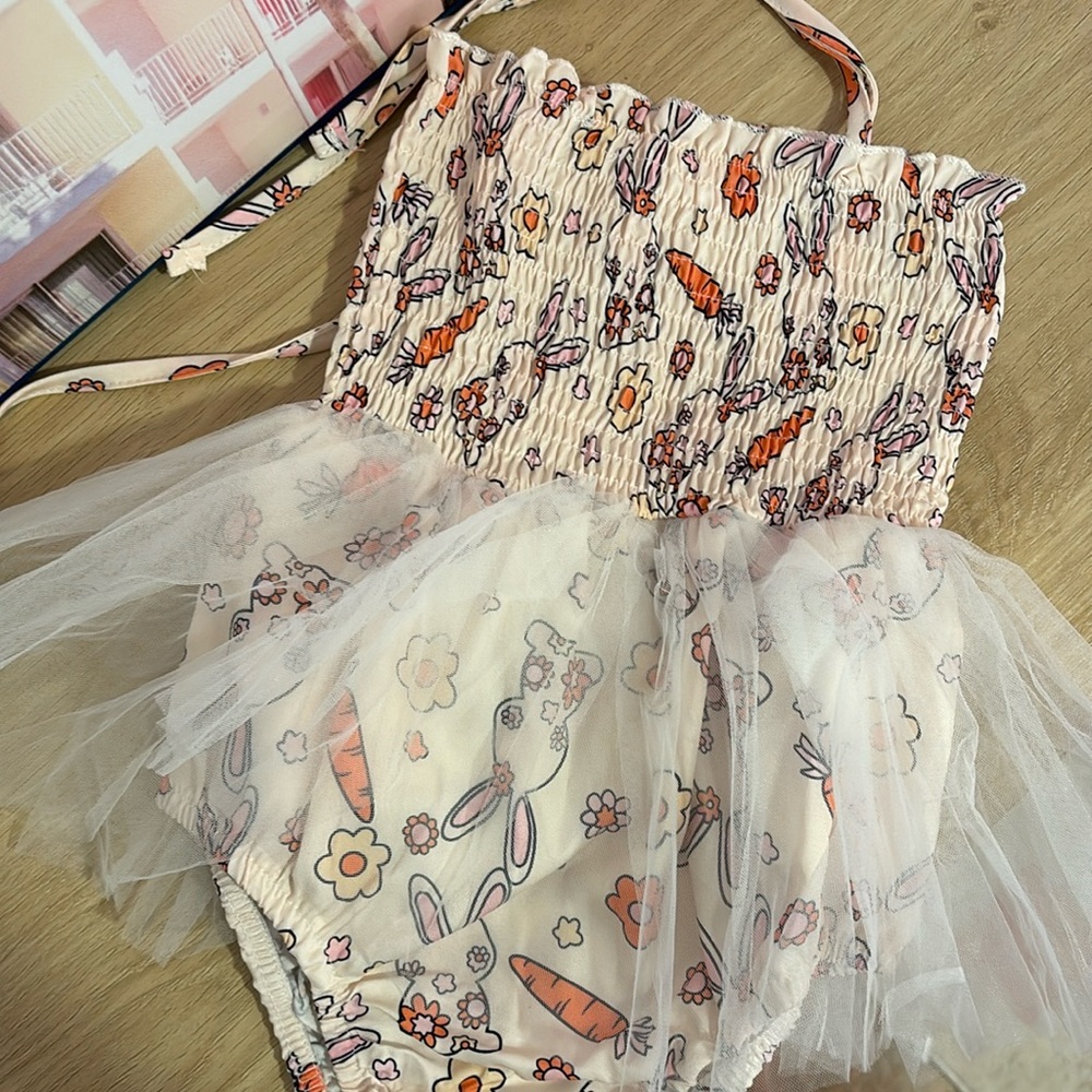 bunny tie romper